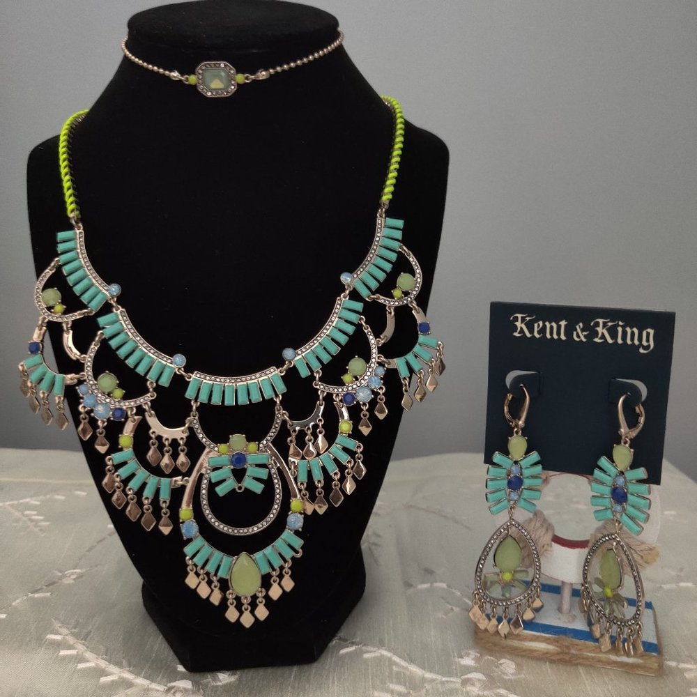 Kent & King  Necklace,  earrings, bracelete set